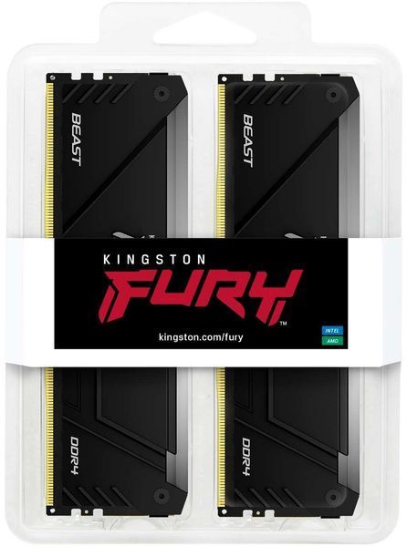 Память ПК Kingston DDR4 16GB KIT (8GBx2) 3600 FURY Beast RGB KF436C17BB2AK2/16 фото
