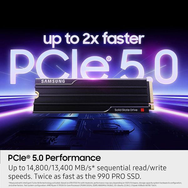 Накопичувач SSD Samsung M.2 4TB PCIe 5.0 9100PRO+ радіатор MZ-VAP4T0CW фото