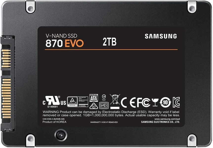 Накопичувач SSD Samsung 2.5" 2TB SATA 870EVO MZ-77E2T0B/EU фото