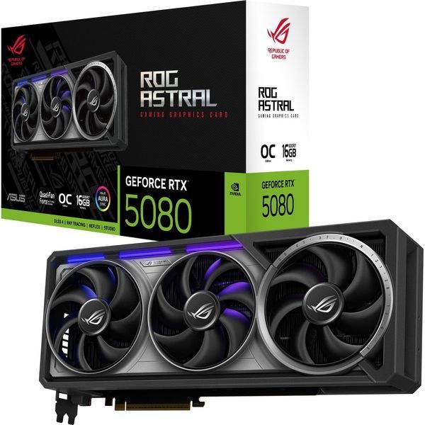 Видеокарта ASUS GeForce RTX 5080 16GB GDDR7 OC ROG-ASTRAL-RTX5080-O16G-GAMING 90YV0LV0-M0NA00 фото