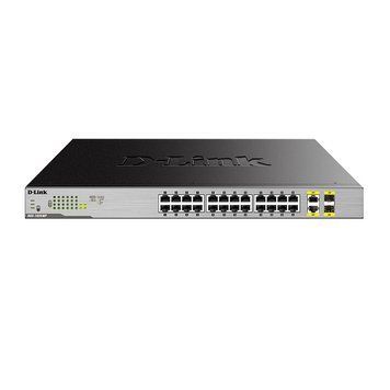 Комутатор 24x1GE c PoE, 2xSFP/GE, 370W D-Link DGS-1026MP DGS-1026MP фото