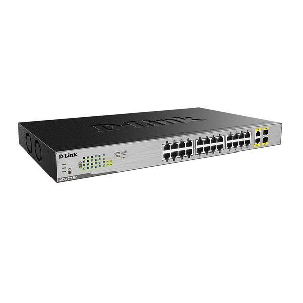 Комутатор 24x1GE c PoE, 2xSFP/GE, 370W D-Link DGS-1026MP DGS-1026MP фото
