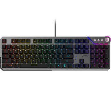 Клавіатура механічна MSI STRIKE 600 SILENT UA 104key, Kailh Midnight Pro Silent Tactile, USB-A, EN/UKR/RU, RGB, cрібний S11-04UA225-CLA фото