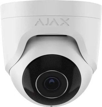 IP-Камера дротова Ajax TurretCam, 8мп, 2.8мм, Poe, True WDR, IP 65, ІЧ 35м, аудіо, кут огляду 100&deg; до 110&deg;, купольна, біла 000039323 фото