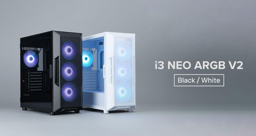 Корпус Zalman I3 Neo ARGB V2 без БП, 2xUSB3.0, 1x Type C, 4x120мм, ARGB, VGA 355мм, LCS ready, TG Side Panel, ATX, белый I3NEOARGBV2WHITE фото