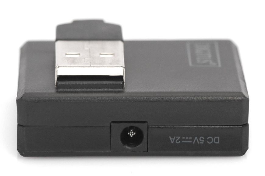 Концентратор DIGITUS USB 2.0, 4 порта, чорний DA-70217 фото
