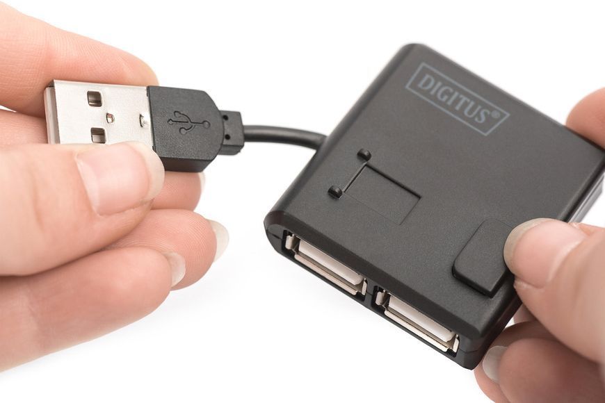 Концентратор DIGITUS USB 2.0, 4 порта, чорний DA-70217 фото