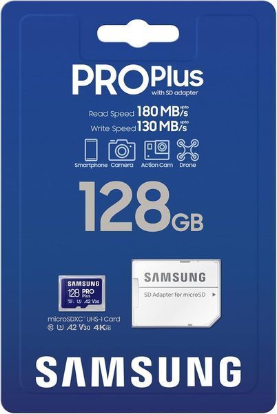 Карта пам'яті Samsung microSD 128GB C10 UHS-I R180MB/s PRO Plus MB-MD128SA/EU фото