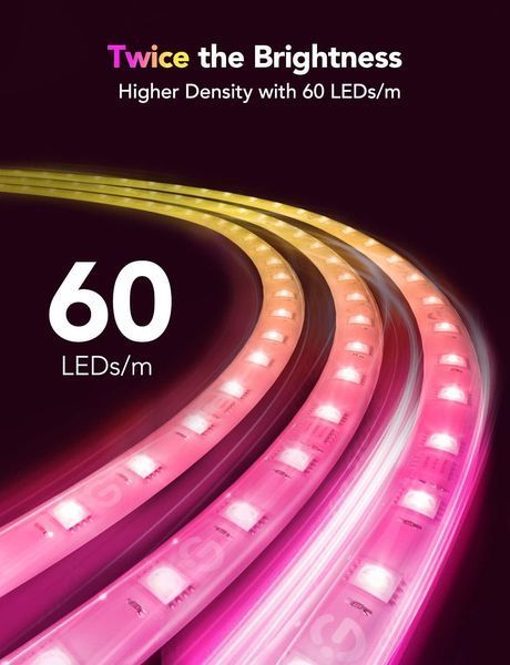 Лента светодиодная умная Govee H100E LED Strip Light M1 Matter Compatible 1m extension of H61E1, 5м, Белый H100E0D1 фото