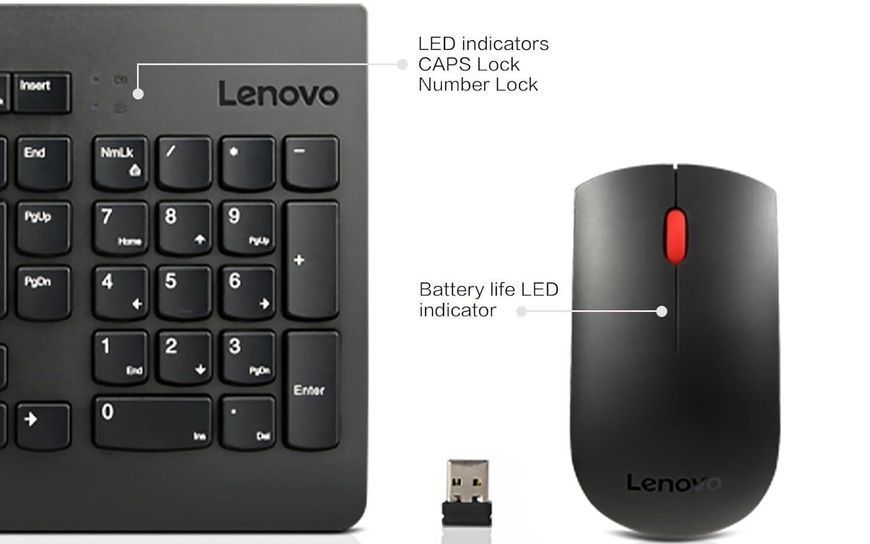Комплект клавіатура та миша Lenovo Essential Wireless Keyboard and Mouse Combo Gen2 Ukraine 4X31N50709 фото