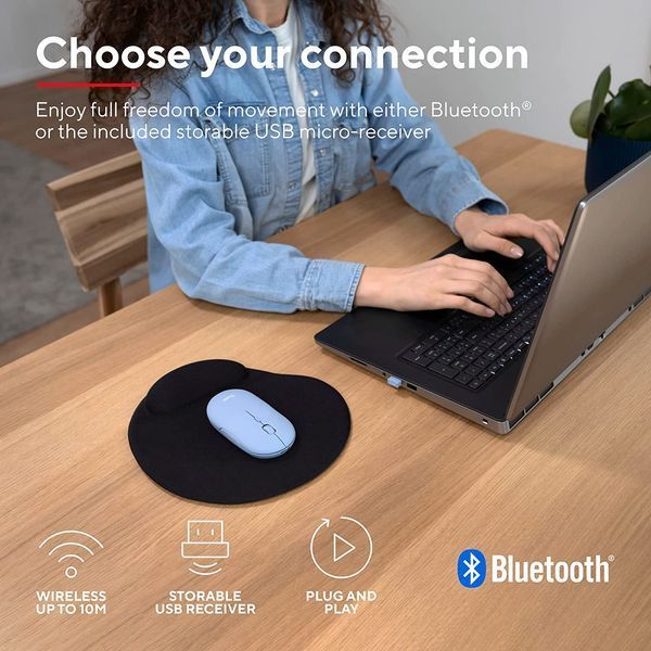 Мышь Trust Puck Rechargeable, Ultra-Thin, BT/WL, Silent, Синій 24126_TRUST фото