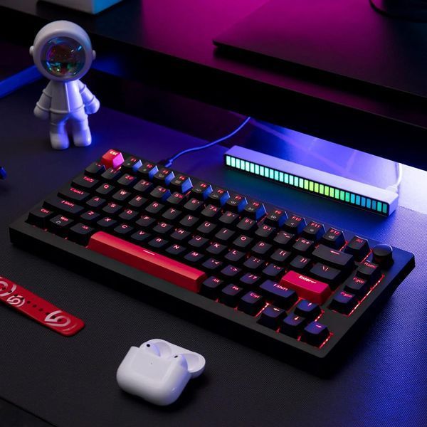 Клавіатура механічна Lemokey X4 84Key, Keychron Brown, USB-A, QMK/VIA, EN/UKR, Red led, чорний X4-A3-UA фото