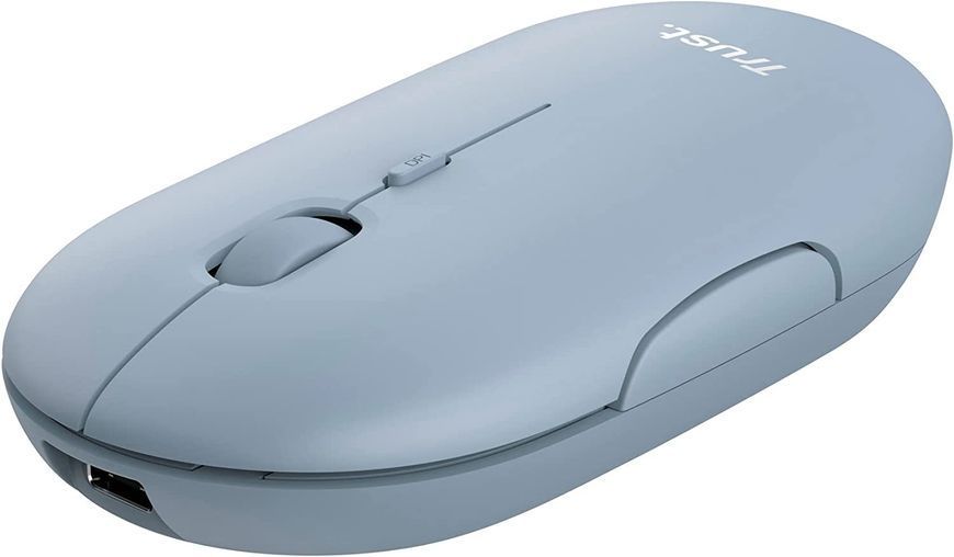 Мышь Trust Puck Rechargeable, Ultra-Thin, BT/WL, Silent, Синій 24126_TRUST фото