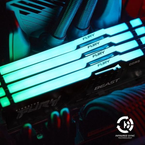 Пам'ять ПК Kingston DDR5 16GB 5600 FURY Beast RGB KF556C36BBEA-16 фото