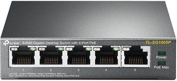 Комутатор TP-LINK 5xGE (4xPoE), 56Вт, Некерований TP-Link TL-SG1005P TL-SG1005P фото