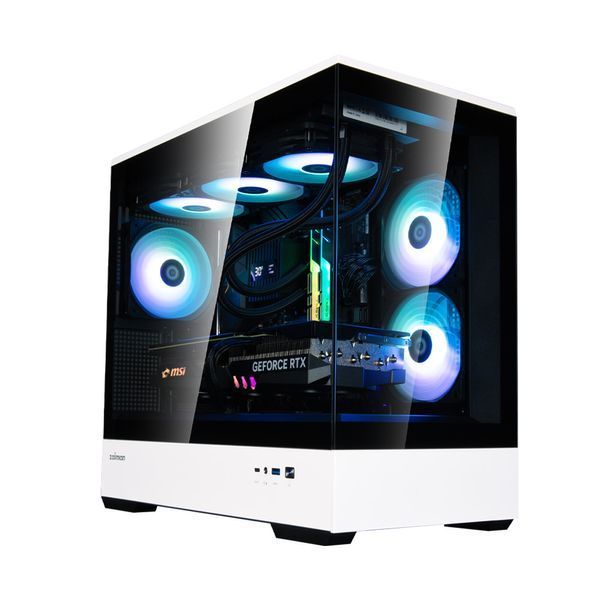 Корпус Zalman P30 без БП, 1xUSB3.0, 1xUSBType-C, 3x120мм ARGB, VGA 420мм, LCS ready, TG Side Panel, mATX, чёрный/белый P30BW фото