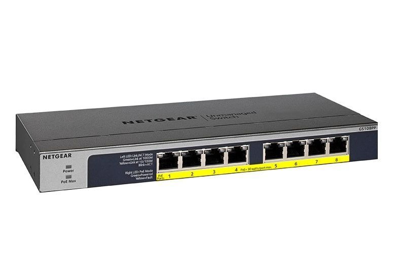 Комутатор NETGEAR GS108PP 8xGE PoE, 123Вт, Некерований GS108PP-100EUS фото