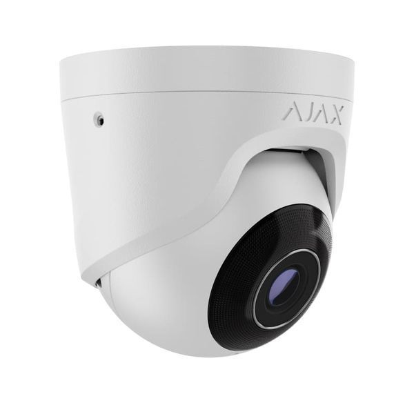 IP-Камера дротова Ajax TurretCam, 5мп, 2.8мм, Poe, True WDR, IP 65, ІЧ 35м, аудіо, кут огляду 100&deg; до 110&deg;, купольна, біла 000039304 фото