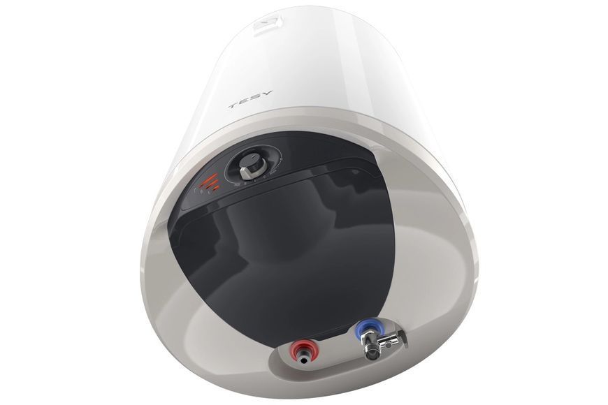 Водонагрівач електр. TESY Modeco Ceramic круглий із теплообмінником GCV9SL 1004724D C21 TS2RCP, 100л, 2,4кВт, сухий тен, мех. кер-ння, підключення з лівого боку B, білий 304326 фото