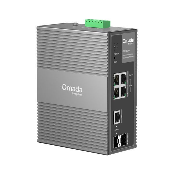 Промисловий комутатор TP-LINK 4xGE (PoE), 120W, 1xGE/SFP, 1xSFP WebSmart TP-Link IES206GPP IES206GPP фото
