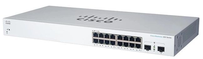 Комутатор Cisco CBS220 16хGE, PoE, 2x1G SFP, Smart CBS220-16P-2G-EU фото
