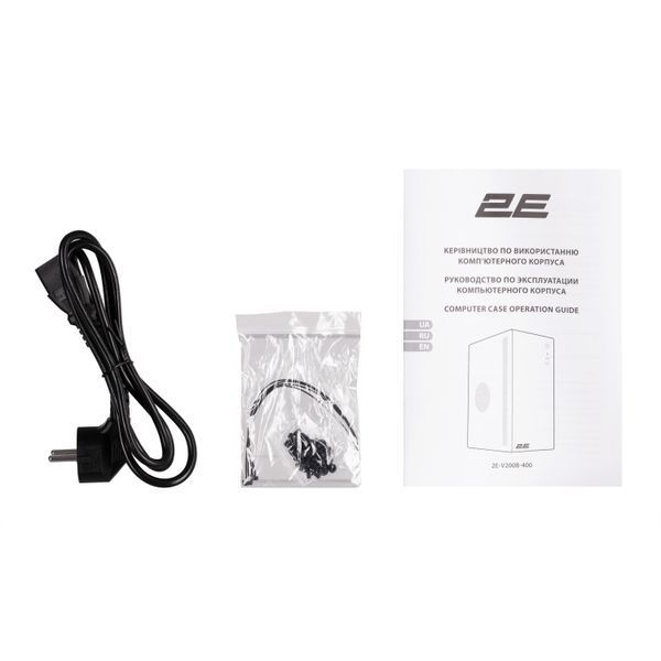 Корпус 2E Credo V200B-400 з БЖ 2E ATX400, 2xUSB3.0, 1x80мм, VGA 250мм, mATX, чорний 2E-V200B-400 фото