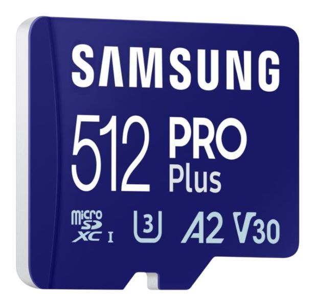 Карта памяти Samsung microSDXC 512GB C10 UHS-I R180MB/s PRO Plus + SD MB-MD512SB/WW фото