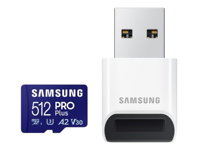 Карта памяти Samsung microSDXC 512GB C10 UHS-I R180MB/s PRO Plus + SD MB-MD512SB/WW фото