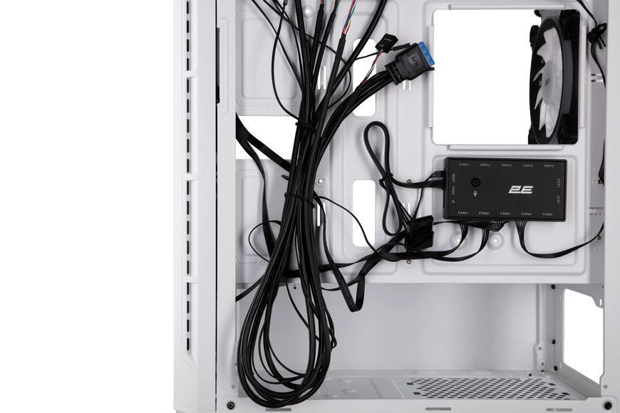 Корпус 2E GAMING Calleo GB700W без БЖ, 2xUSB3.0, 1xUSB2.0, 4x120мм ARGB, VGA 320мм, LCS ready, контролер з пультом, TG Side Window, mATX, білий 2E-GB700W фото