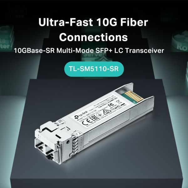 Трансивер SFP+ TP-LINK 10GBase-SR, MM, 300m, LC TP-Link TL-SM5110-SR TL-SM5110-SR фото