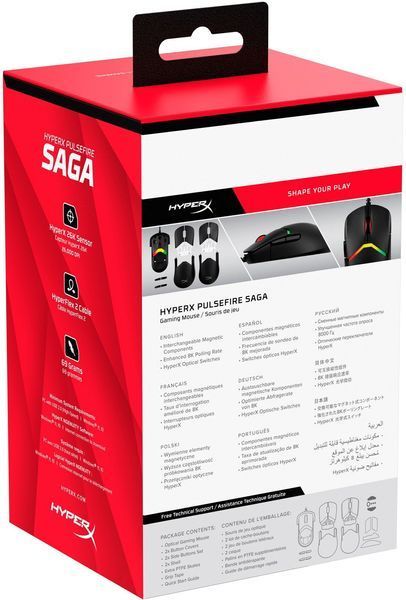 Мишь HyperX Pulsefire SAGA, RGB, USB-A, черный A2PB3AA фото