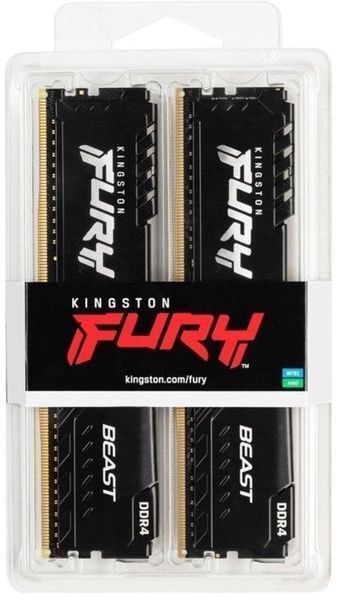 Память ПК Kingston DDR4 32GB KIT (16GBx2) 3200 FURY Beast KF432C16BB1K2/32WP фото