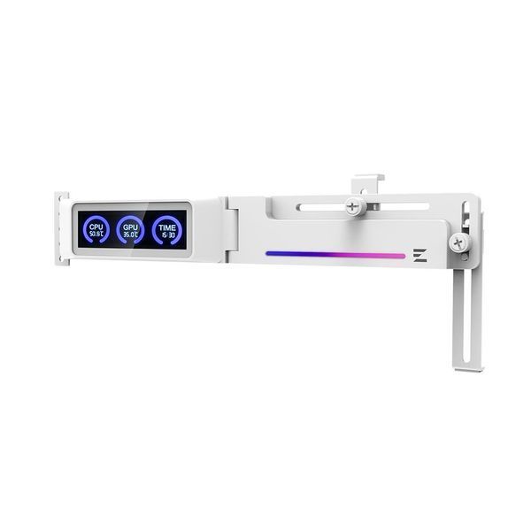 Держатель VGA с дисплеем Zalman ZM-VS3 DS, 5V 3Pin ARGB, USB 9Pin ARGB, белый ZM-VS3DSWHITE фото