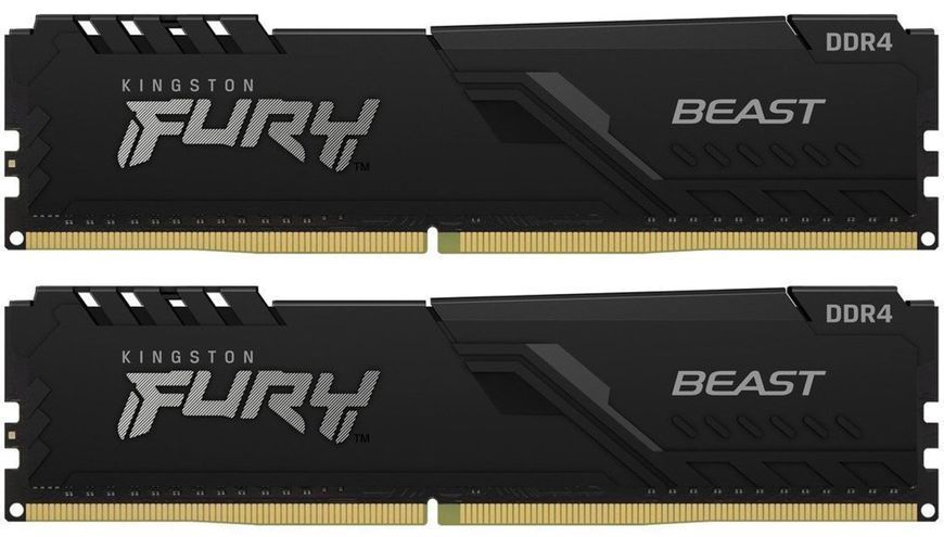 Память ПК Kingston DDR4 32GB KIT (16GBx2) 3200 FURY Beast KF432C16BB1K2/32WP фото