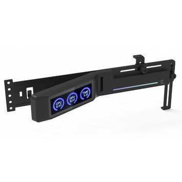 Держатель VGA с дисплеем Zalman ZM-VS3 DS, 5V 3Pin ARGB, USB 9Pin ARGB, чёрный ZM-VS3DSBLACK фото