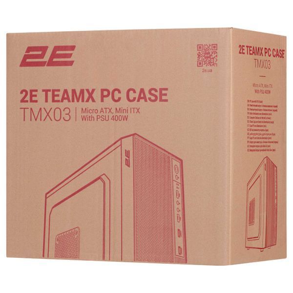 Корпус 2E TeamX TMX03 с БП 2E ATX400W, 2xUSB2.0, 1x80мм, VGA 220мм, mATX, чёрный 2E-TMX03 фото