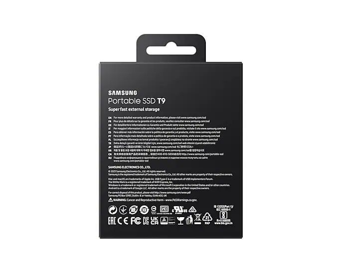 Портативний SSD Samsung 1TB USB 3.2 Gen 2 Type-C T9 MU-PG1T0B/EU фото