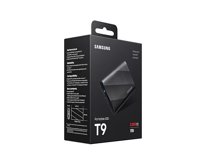 Портативний SSD Samsung 1TB USB 3.2 Gen 2 Type-C T9 MU-PG1T0B/EU фото