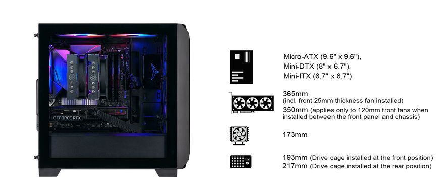 Корпус SilverStone Fara FA312Z-BG без БП 2xUSB3.0 2x140мм ARGB VGA 365мм LCS ready TG Side Panel mATX чёрный SST-FA312Z-BG фото