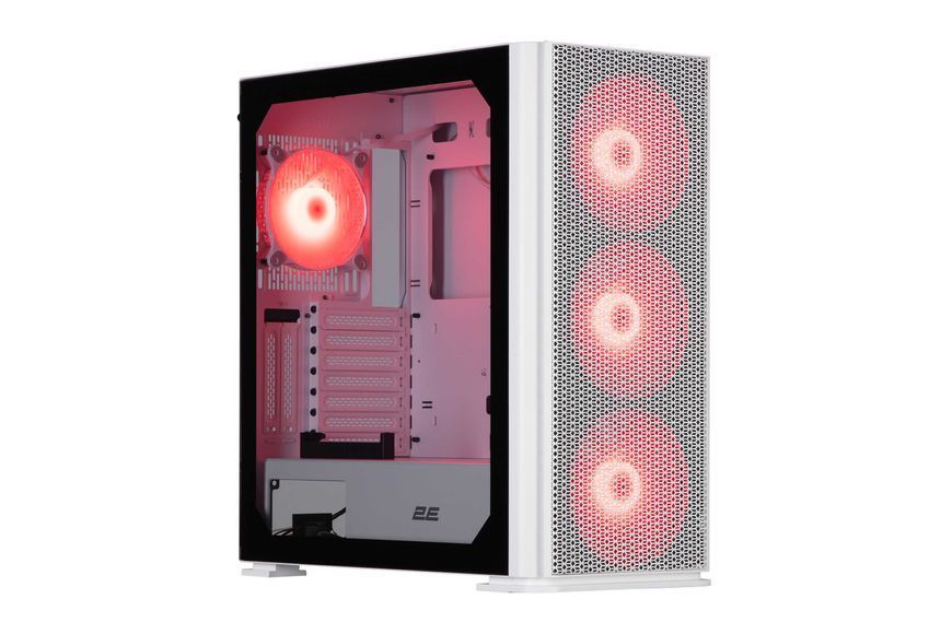 Корпус 2E GAMING Vertex GI01W без БП 2xUSB3.0, 1xUSBType-C 3x140мм ARGB, 1x120мм ARGB VGA 380мм LCS ready контроллер с пультом TG Side Panel EATX белый 2E-GI01W фото