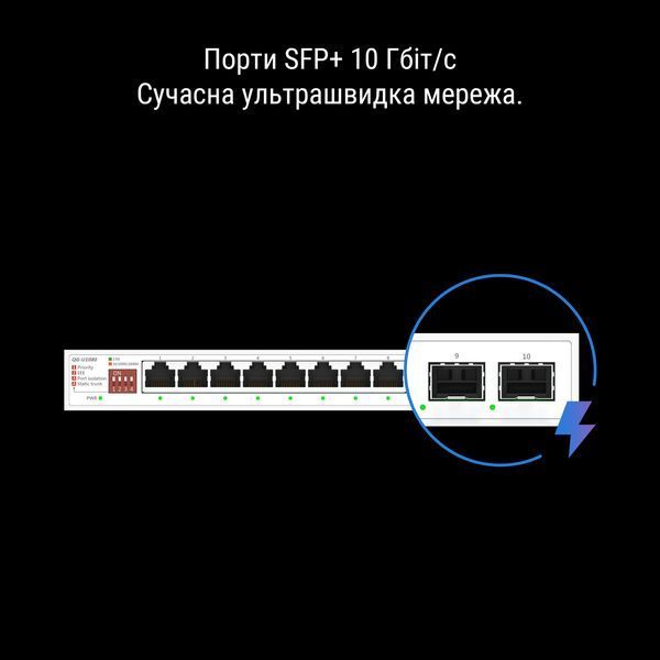 Комутатор ASUS QG-U1080 8x2.5GE LAN, 2xSFP+ 90IG0A00-MO3B00 фото