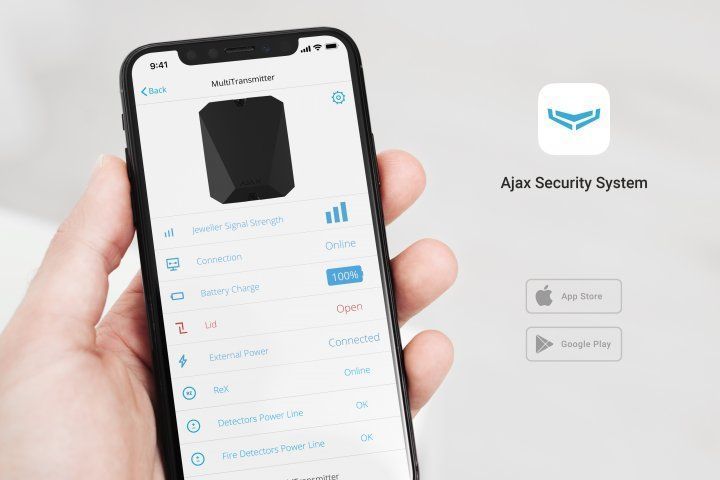 Модуль для интеграции сторонних проводных устройств Ajax MultiTransmitter, Jeweller, беспроводной, черный 000018850 фото