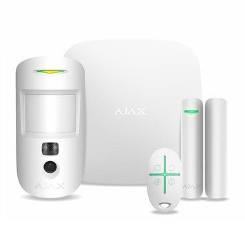 Комплект охоронної сигналізації Ajax HDR StarterKit Cam, hub 2, motioncam HDR, doorprotect, spacecontrol, jeweller, бездротовий, білий 000052841 фото