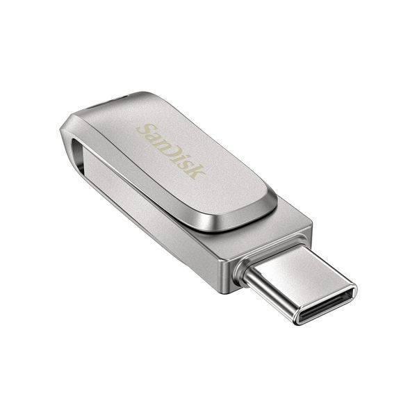 Накопичувач SanDisk 64GB USB 3.1 Type-A + Type-C Dual Drive Luxe Срібний SDDDC4-064G-G46 фото