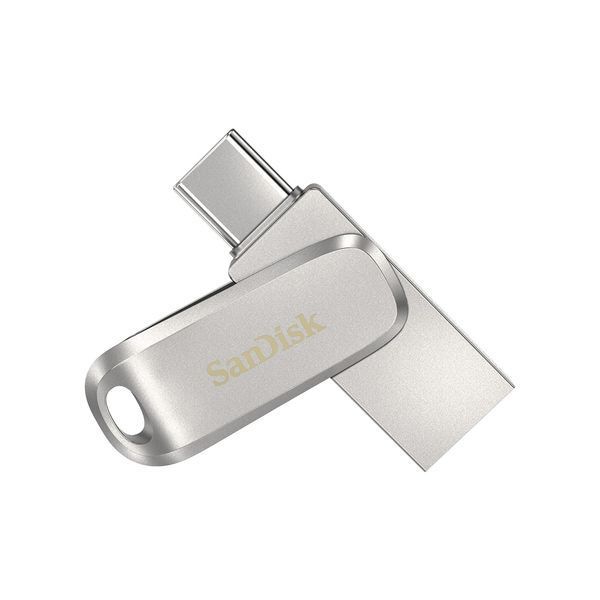 Накопичувач SanDisk 64GB USB 3.1 Type-A + Type-C Dual Drive Luxe Срібний SDDDC4-064G-G46 фото