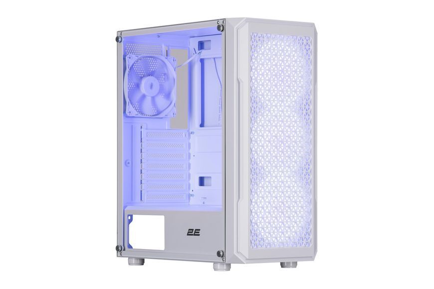 Корпус 2E GAMING Hexagon G338W без БЖ 2xUSB3.0, 1xUSBType-C, 3x120мм ARGB, 1x120мм, VGA 330мм, LCS ready, HUB, TG Side Panel, ATX, білий 2E-G338W фото