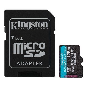 Карта пам'яті Kingston microSD 128GB C10 UHS-I U3 A2 V30 R200MB/s + SD SDCG4/128GB фото