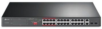 Комутатор TP-LINK 24xFE (24xPoE), 2xSFP, 250Вт, Некерований TP-Link TL-SL1226P TL-SL1226P фото