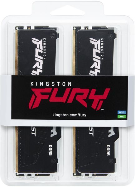 Память ПК Kingston DDR5 64GB KIT (32GBx2) 6000 FURY Beast RGB KF560C36BBE2AK2-64 фото