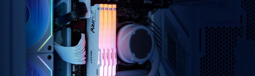 Память ПК Kingston DDR5 64GB KIT (32GBx2) 6000 FURY Beast RGB KF560C36BBE2AK2-64 фото